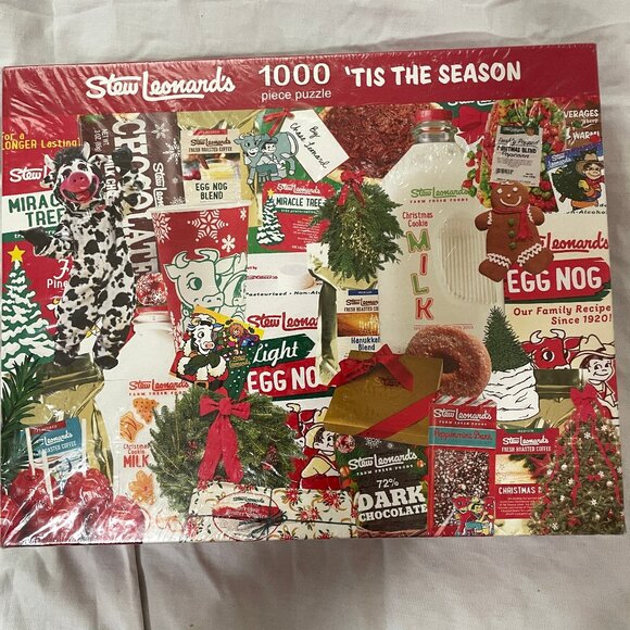 NIB Stew Leonard's Iconic Grocery 'Tis the Season X-MAS 1000 PC Puzzle SEALED - Picture 2 of 12
